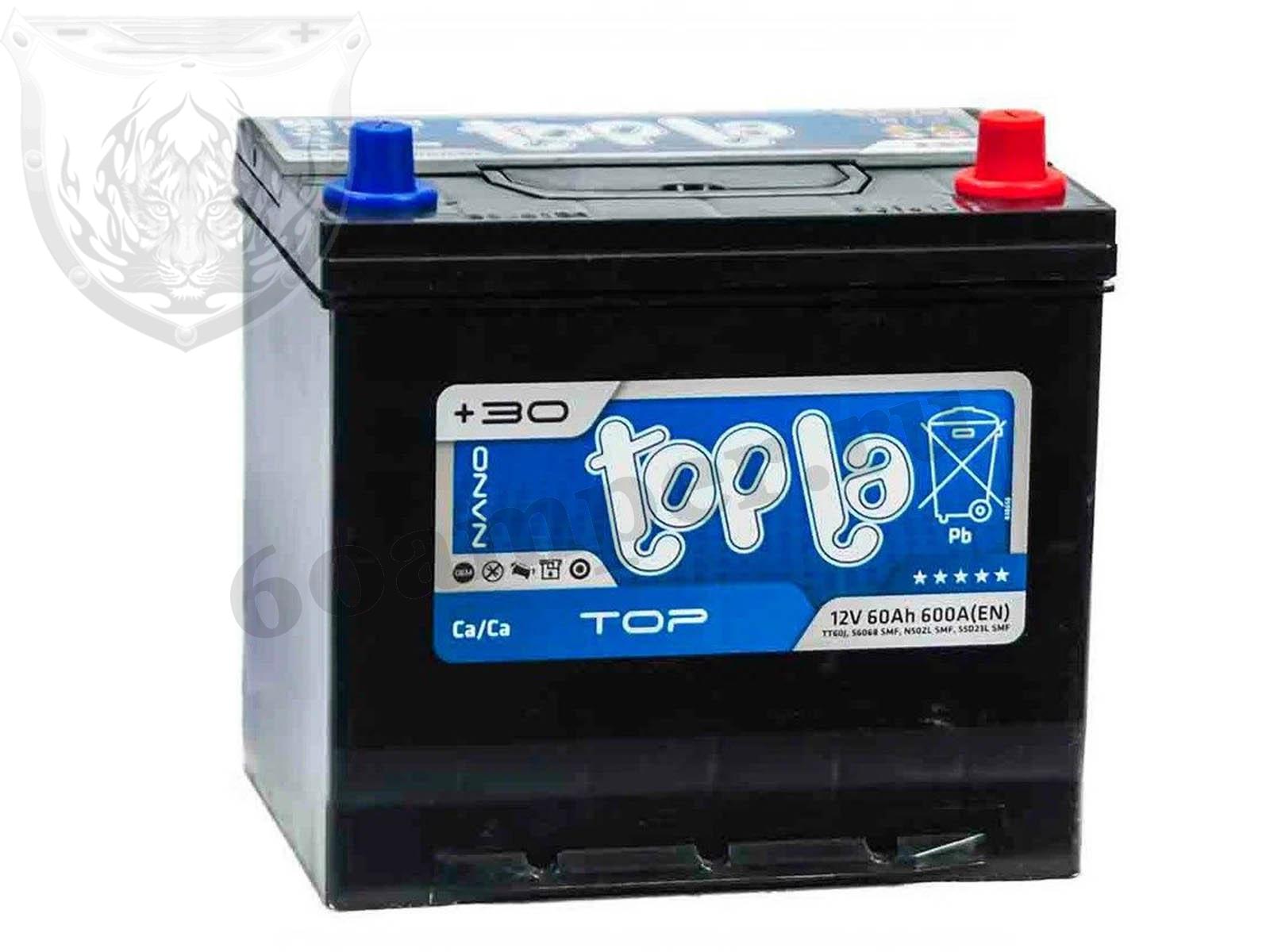 Изображение Аккумулятор TOPLA 60 А*ч Обратный Азия JIS : №1