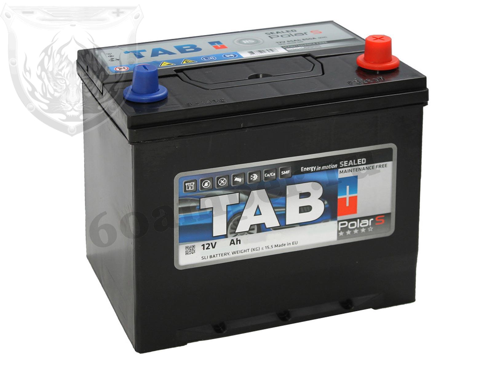 Изображение Аккумулятор TAB 65 А*ч Обратный Азия Нижнее крепление JIS MF : №1