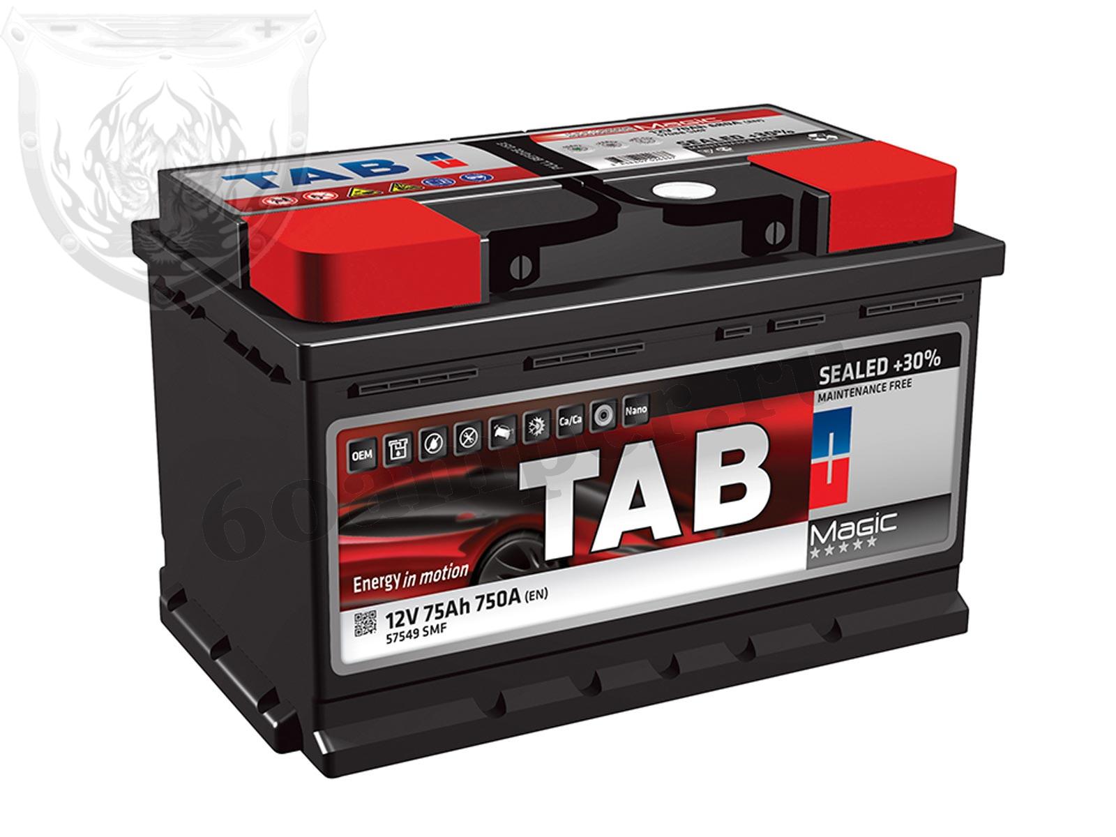 Изображение Аккумулятор TAB 75 А*ч Обратный Низкий MAGIC : №1