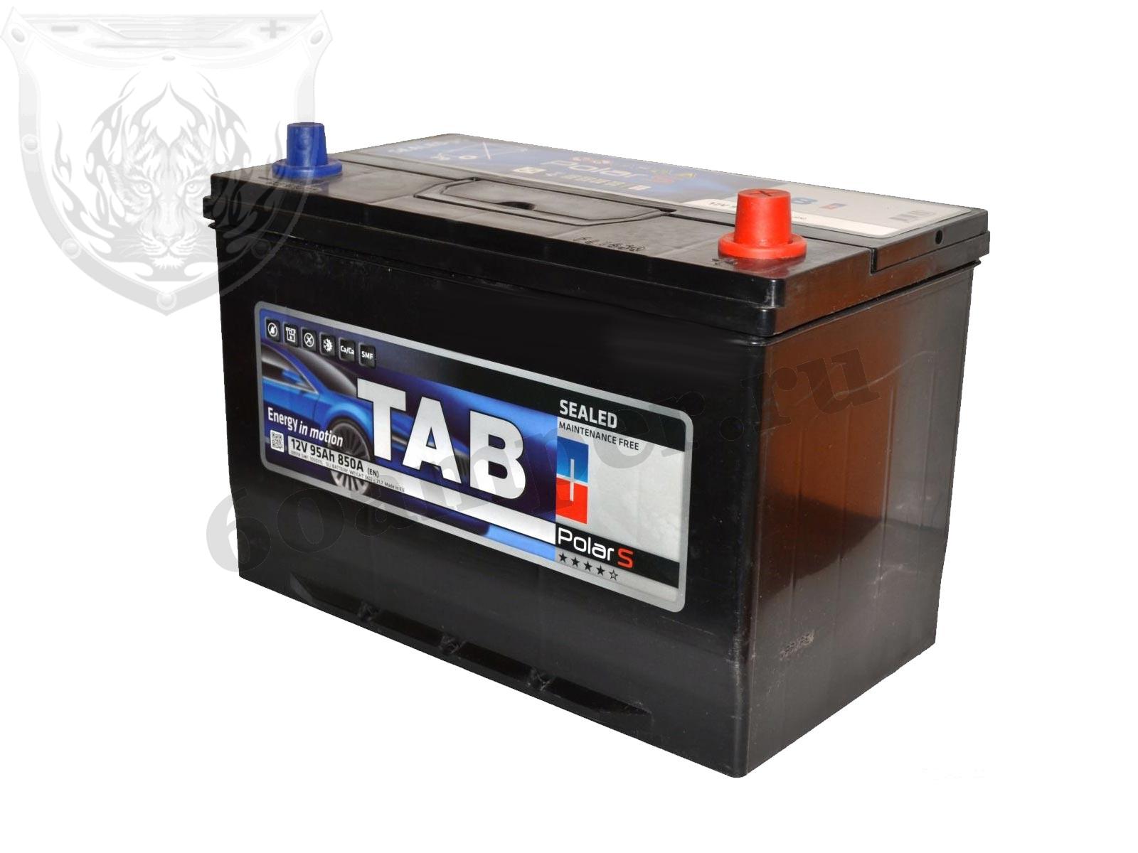 Изображение Аккумулятор TAB 95 А*ч Обратный Азия Нижнее крепление JIS MF : №1