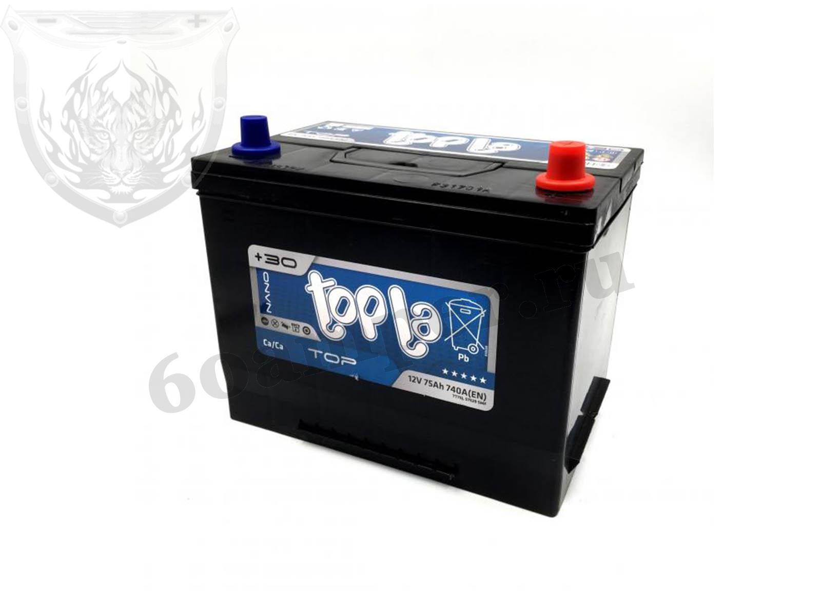 Изображение Аккумулятор TOPLA 75 А*ч Обратный Азия JIS : №1