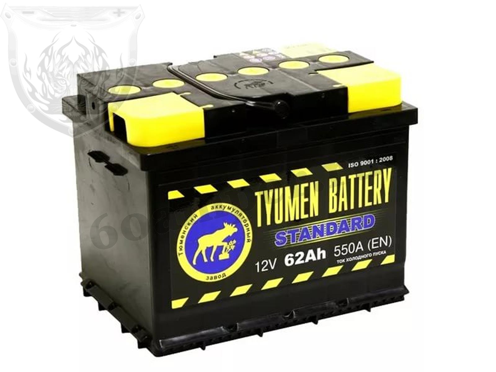 Изображение Аккумулятор Тюмень 62 А*ч Прямой STANDARD : №1
