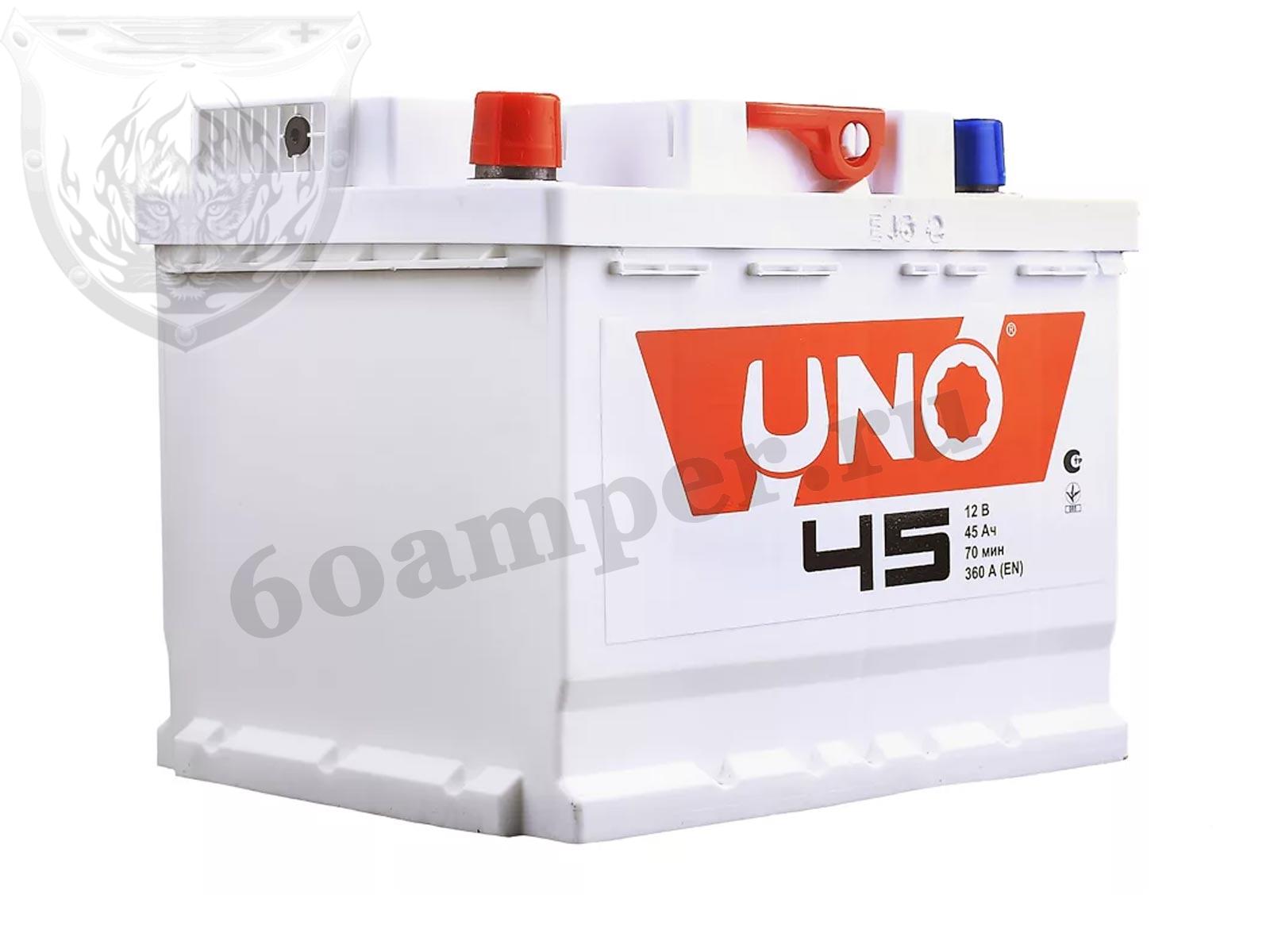 Изображение Аккумулятор UNO 45 А*ч Прямой : №2