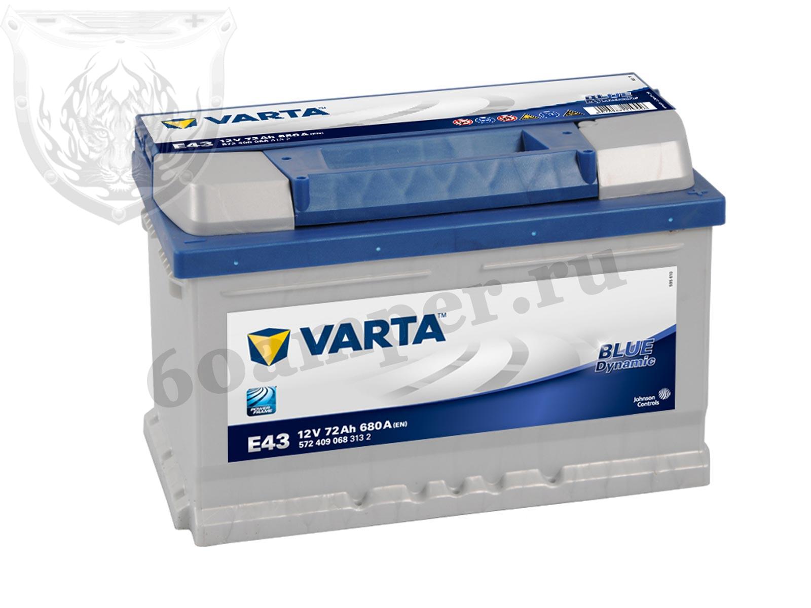 Изображение Аккумулятор VARTA 72 А*ч Обратный BLUE E43 (572 409 068) : №1