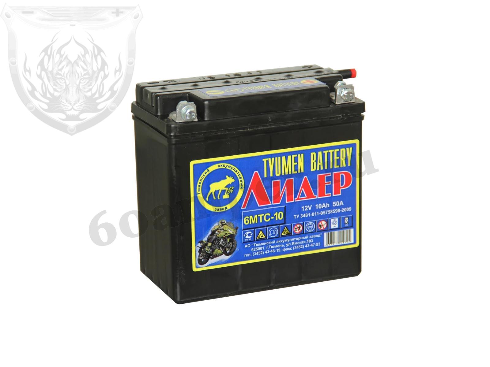 Изображение Аккумулятор Тюмень 10 А*ч Обратный ЛИДЕР сухозаряженный без электролита : №1