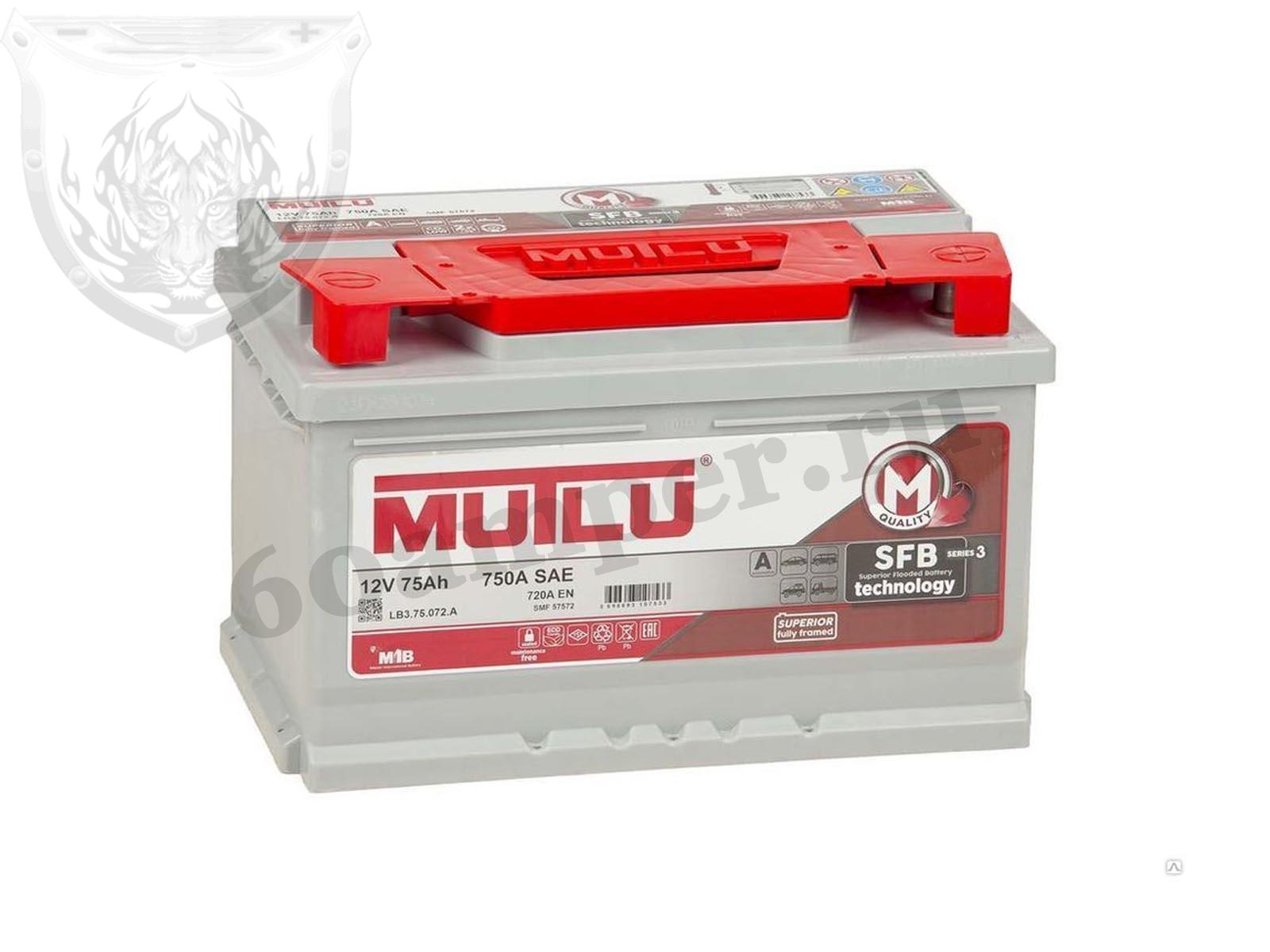 Изображение Аккумулятор MUTLU 75 А*ч Обратный Низкий SFB : №1