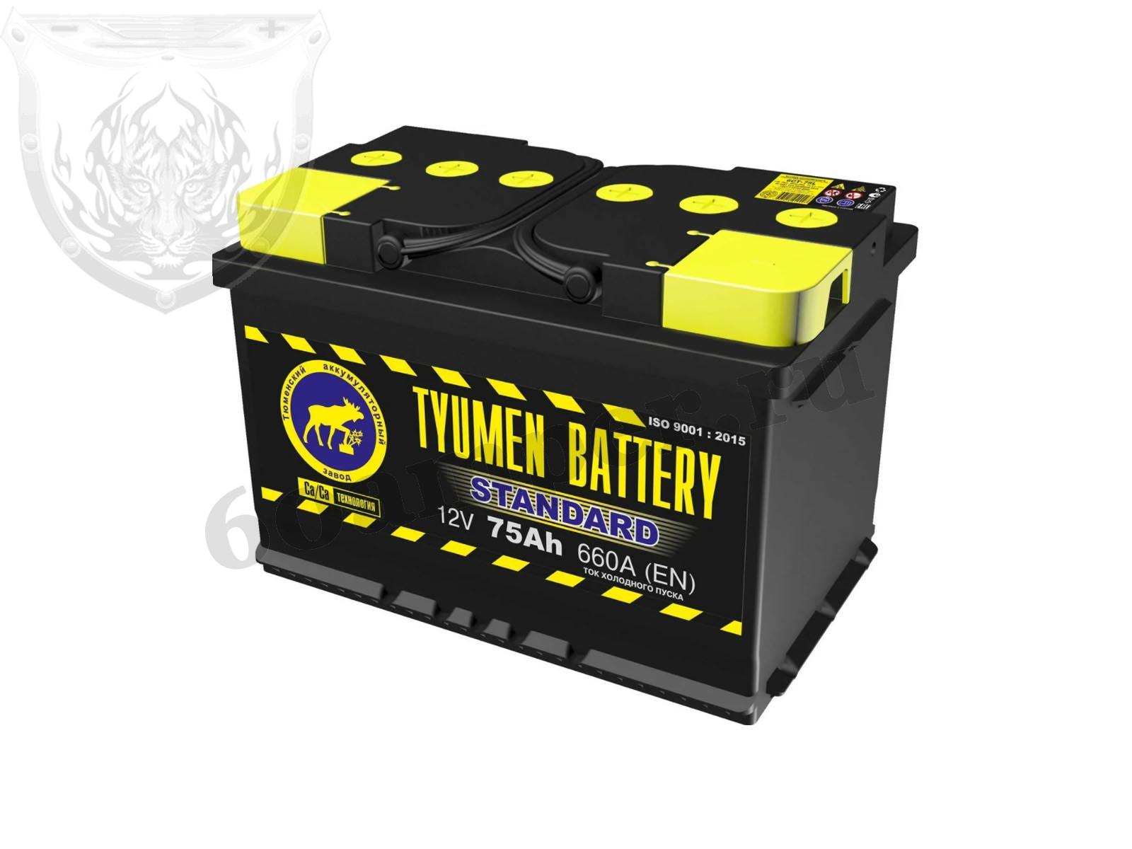 Изображение Аккумулятор Тюмень 75 А*ч Обратный STANDARD : №1