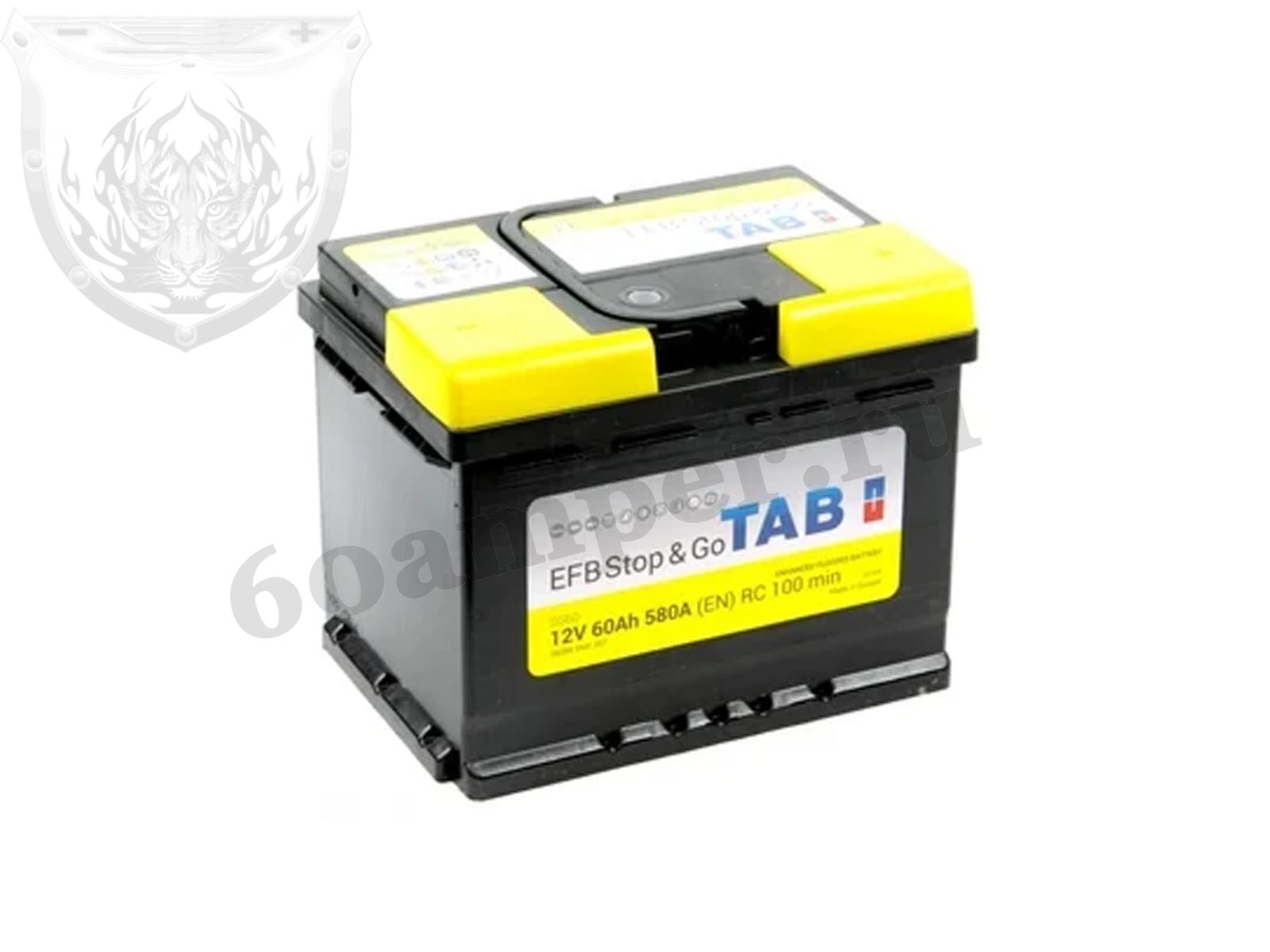 Изображение Аккумулятор TAB 60 А*ч Обратный EFB Stop&Go : №1