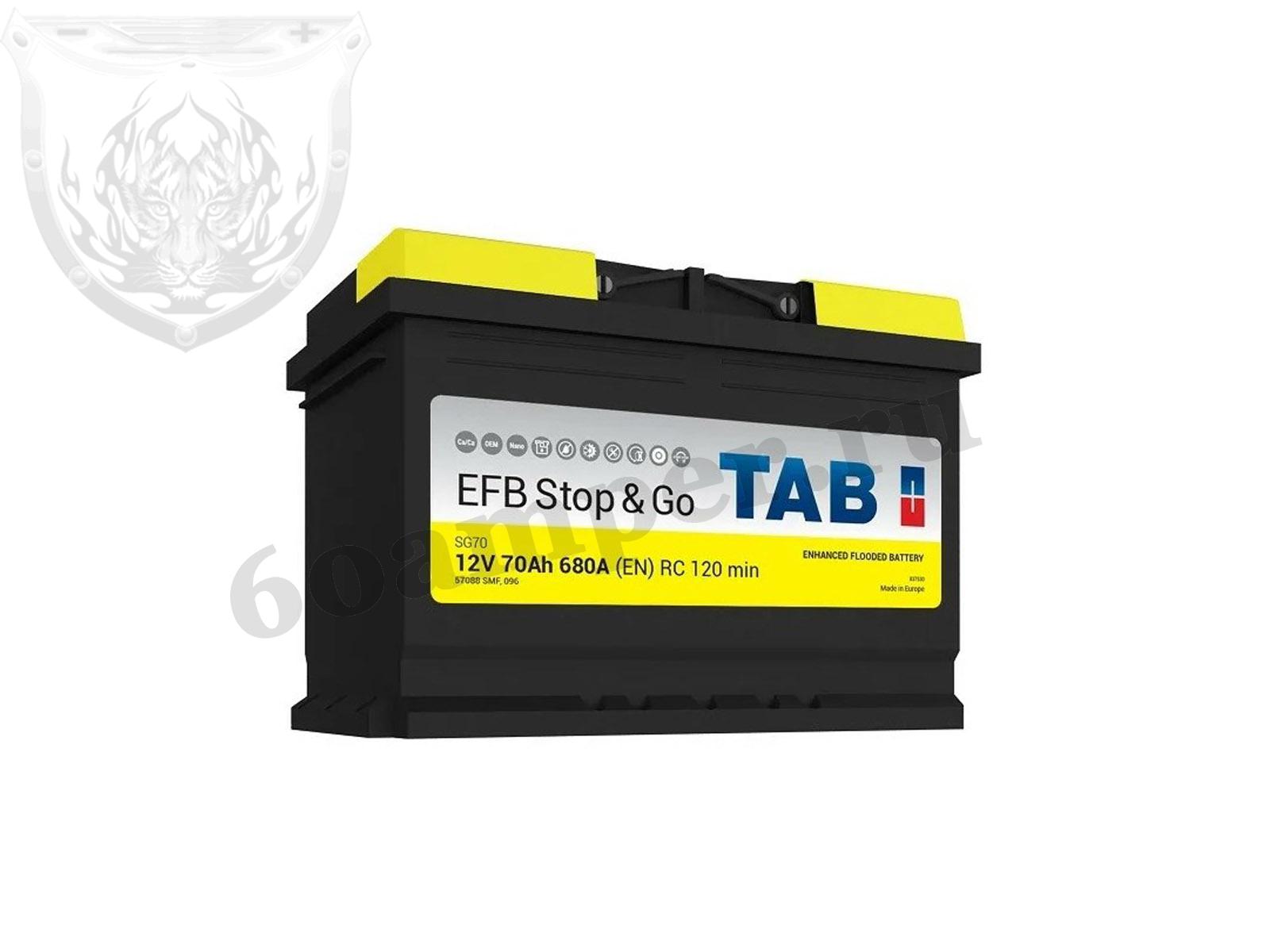 Изображение Аккумулятор TAB 70 А*ч Обратный EFB Stop&Go : №1