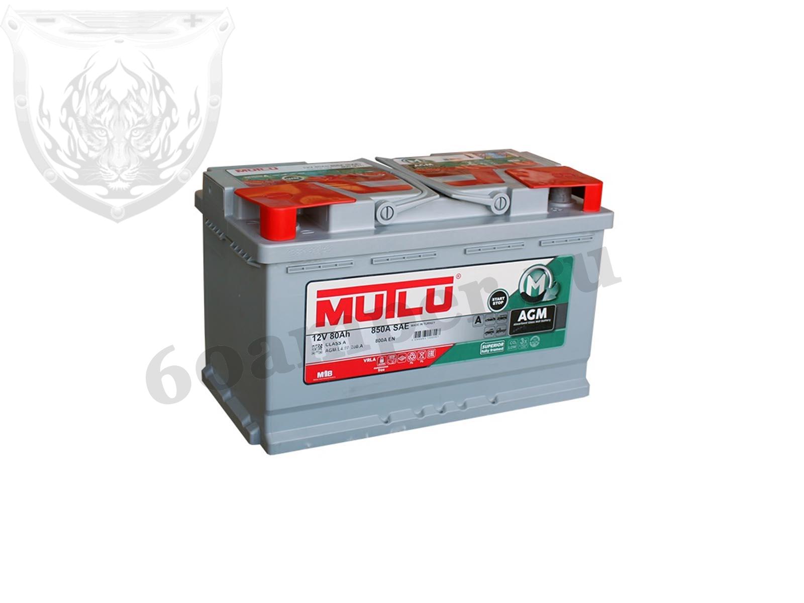 Изображение Аккумулятор MUTLU 80 А*ч Обратный AGM : №1