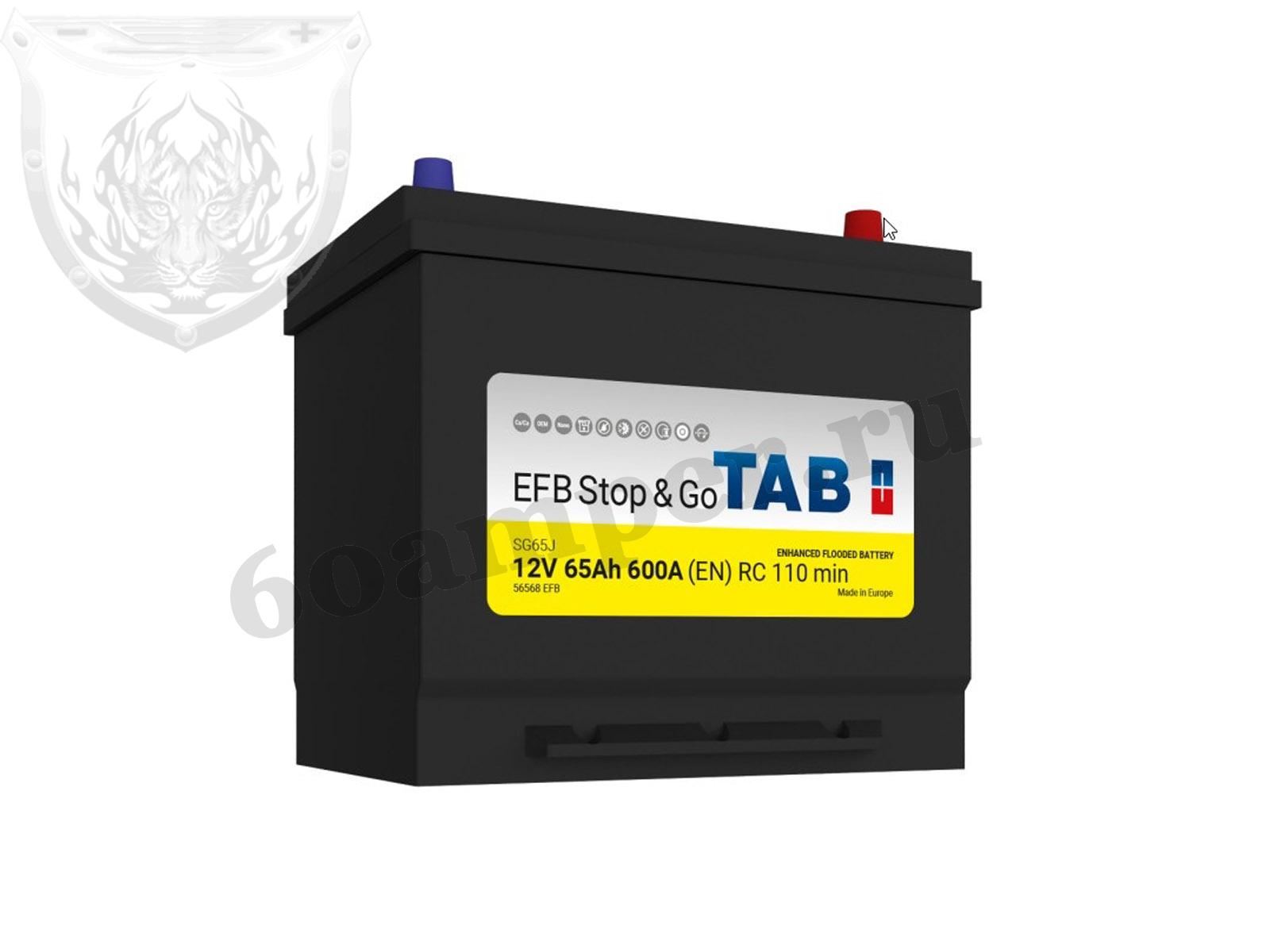 Изображение Аккумулятор TAB 65 А*ч Обратный Азия EFB Stop&Go : №1