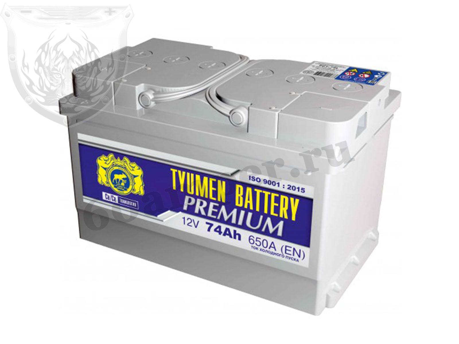 Изображение Аккумулятор Тюмень 74 А*ч Обратный Низкий PREMIUM : №1