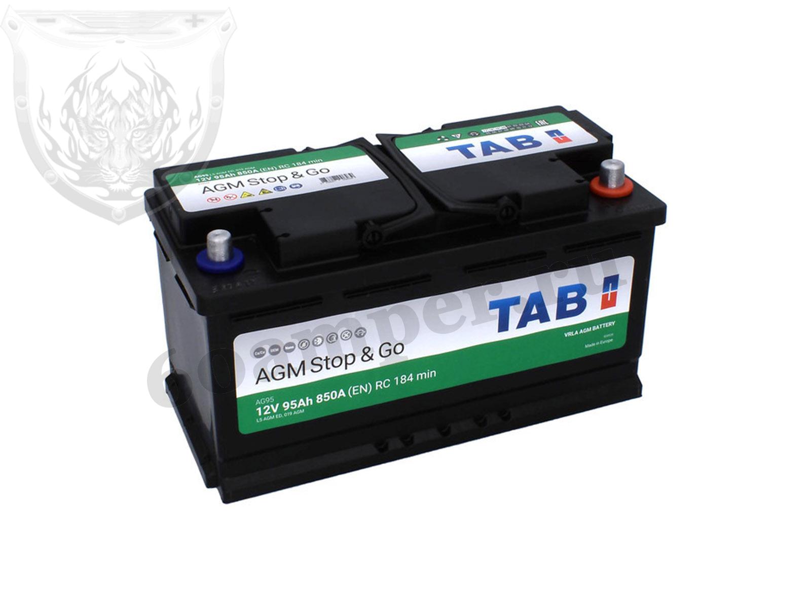 Изображение Аккумулятор TAB 95 А*ч Обратный AGM Eco Dry : №1