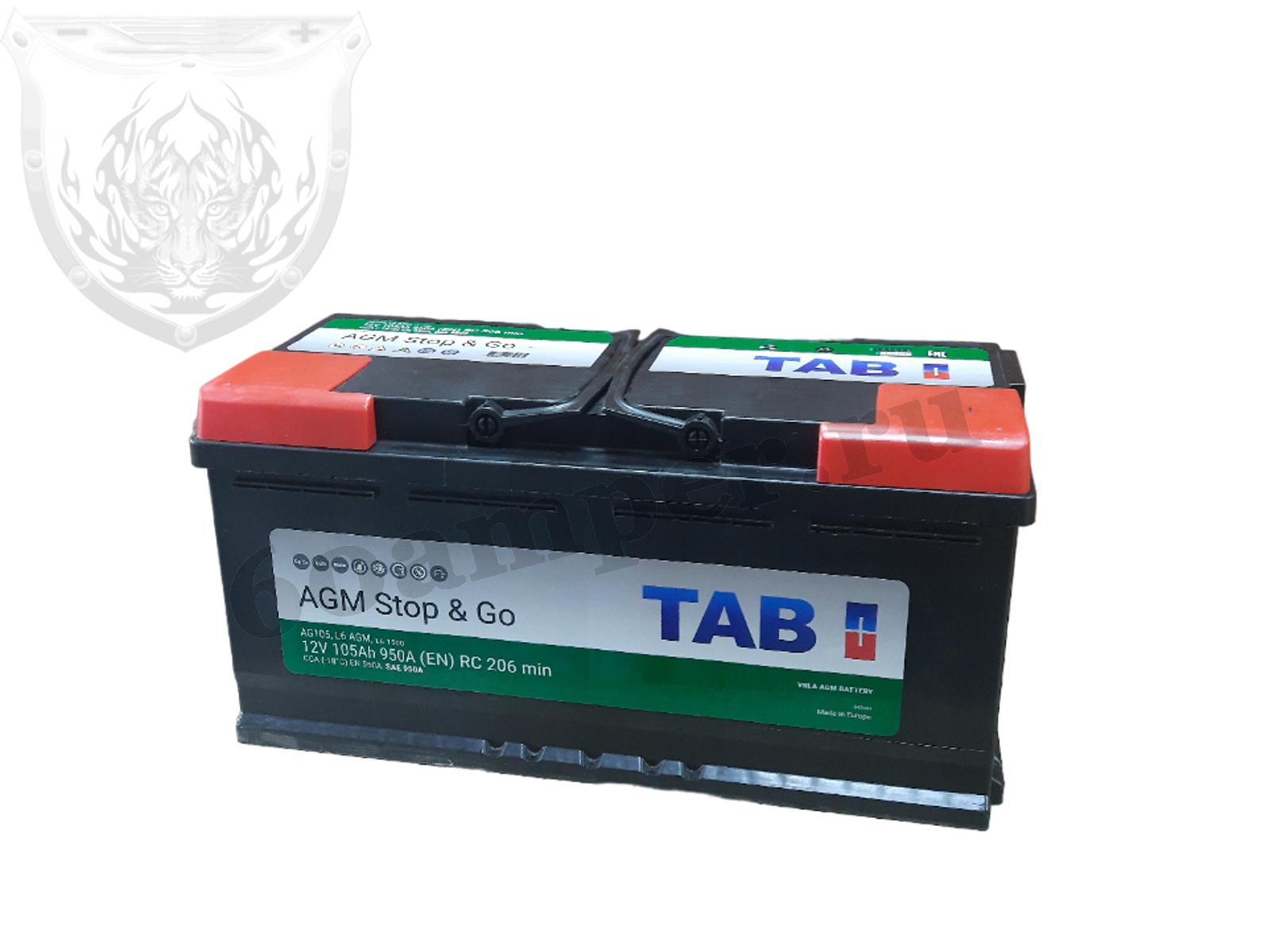 Изображение Аккумулятор TAB 105 А*ч Обратный AGM Eco Dry : №1