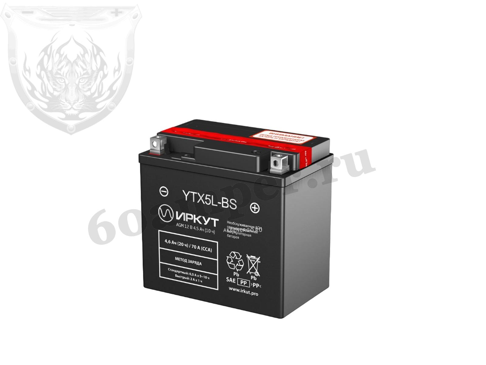 Изображение Аккумулятор ИРКУТ YTX5L-BS : №1