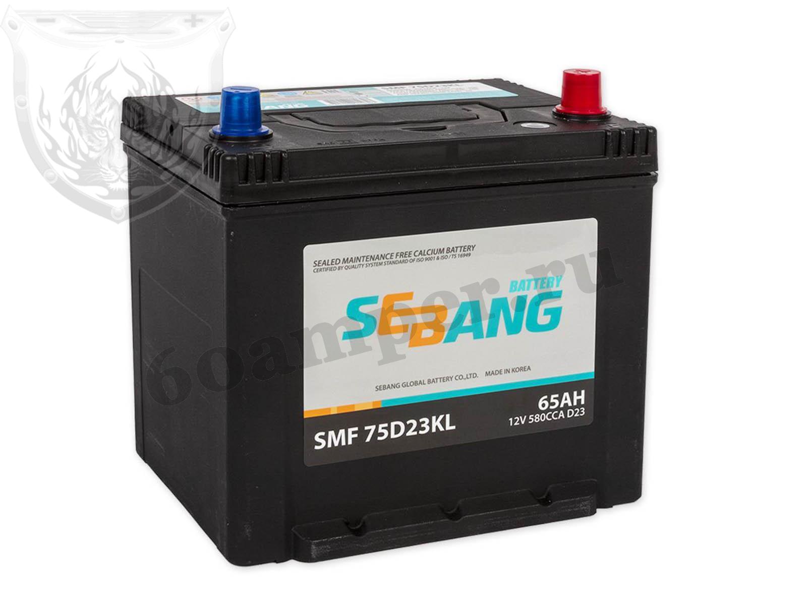 Изображение Аккумулятор SEBANG 65 А*ч Обратный Азия JIS : №1