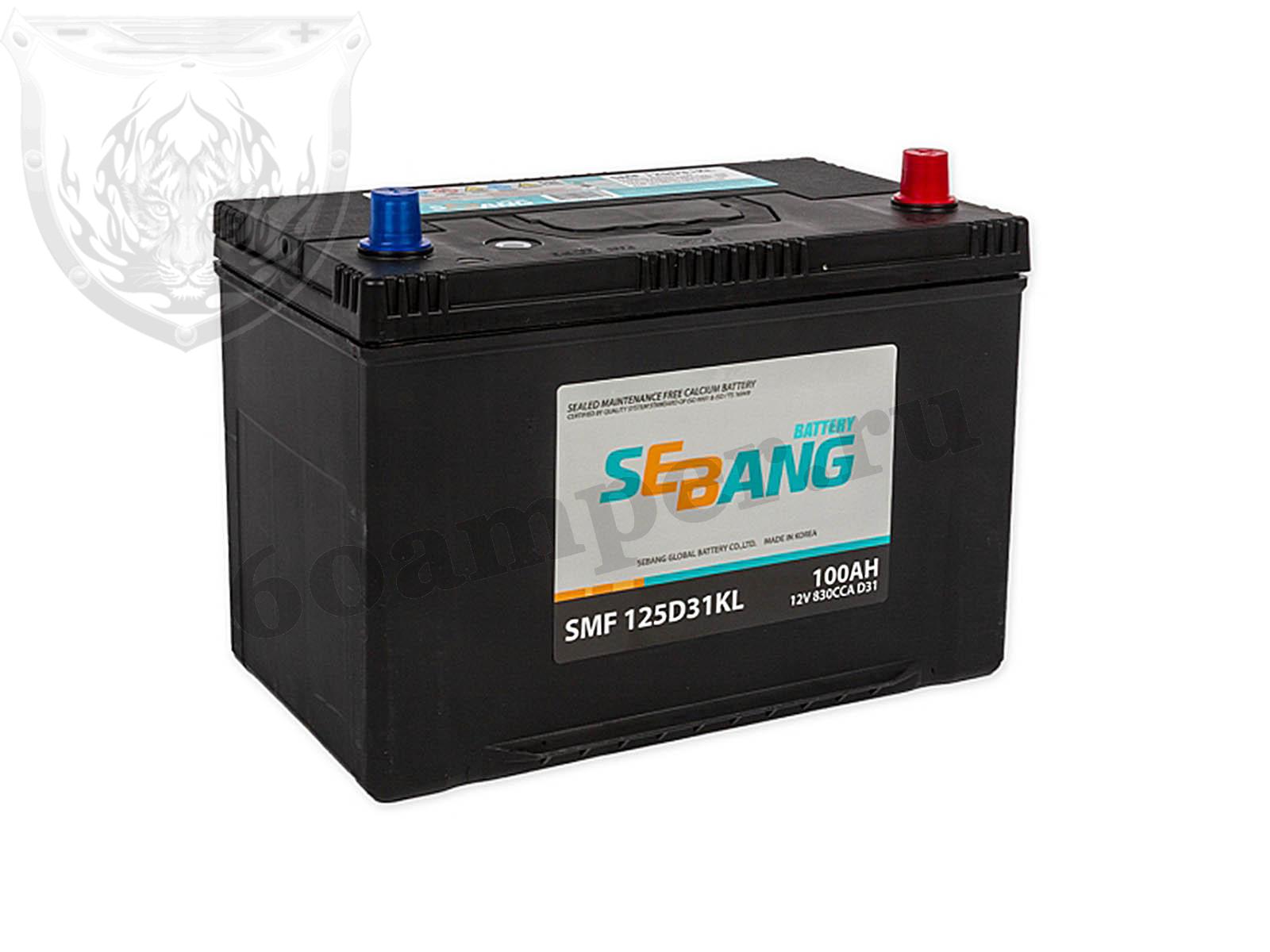 Изображение Аккумулятор SEBANG 100 А*ч Обратный Азия JIS : №1