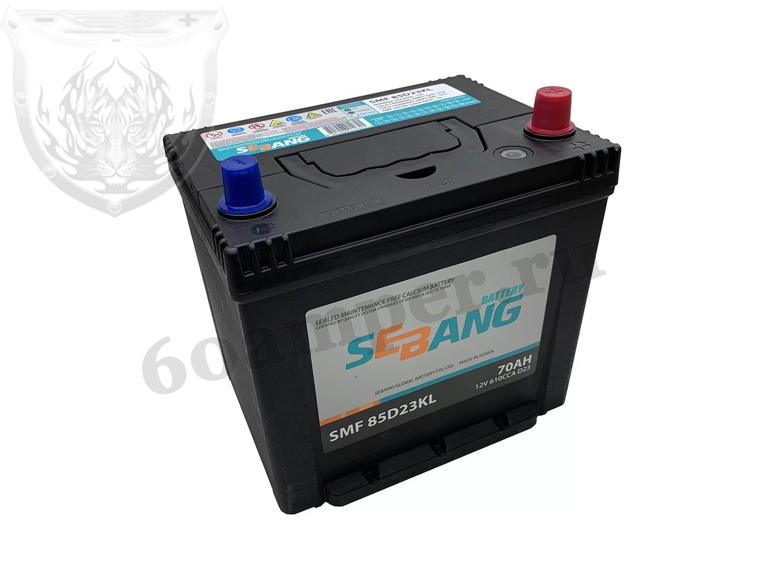 Изображение Аккумулятор SEBANG 70 А*ч Обратный Азия JIS : №1