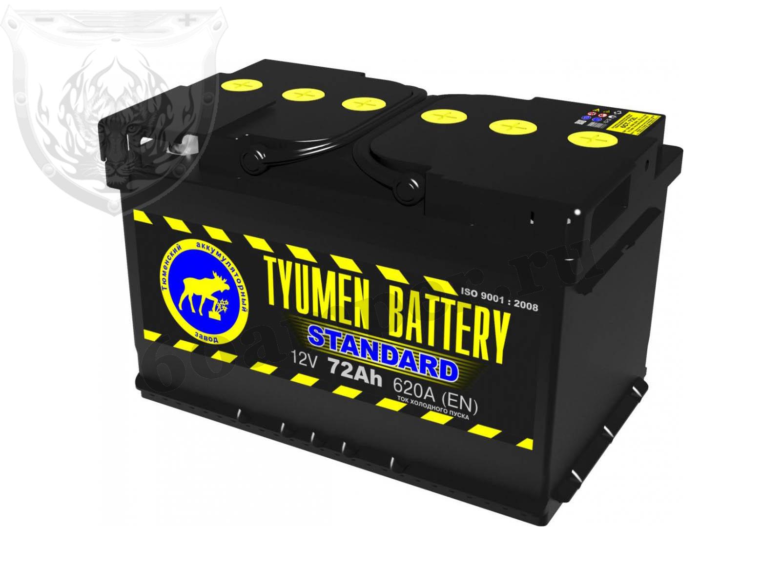 Изображение Аккумулятор Тюмень 72 А*ч Обратный STANDART низкий : №1