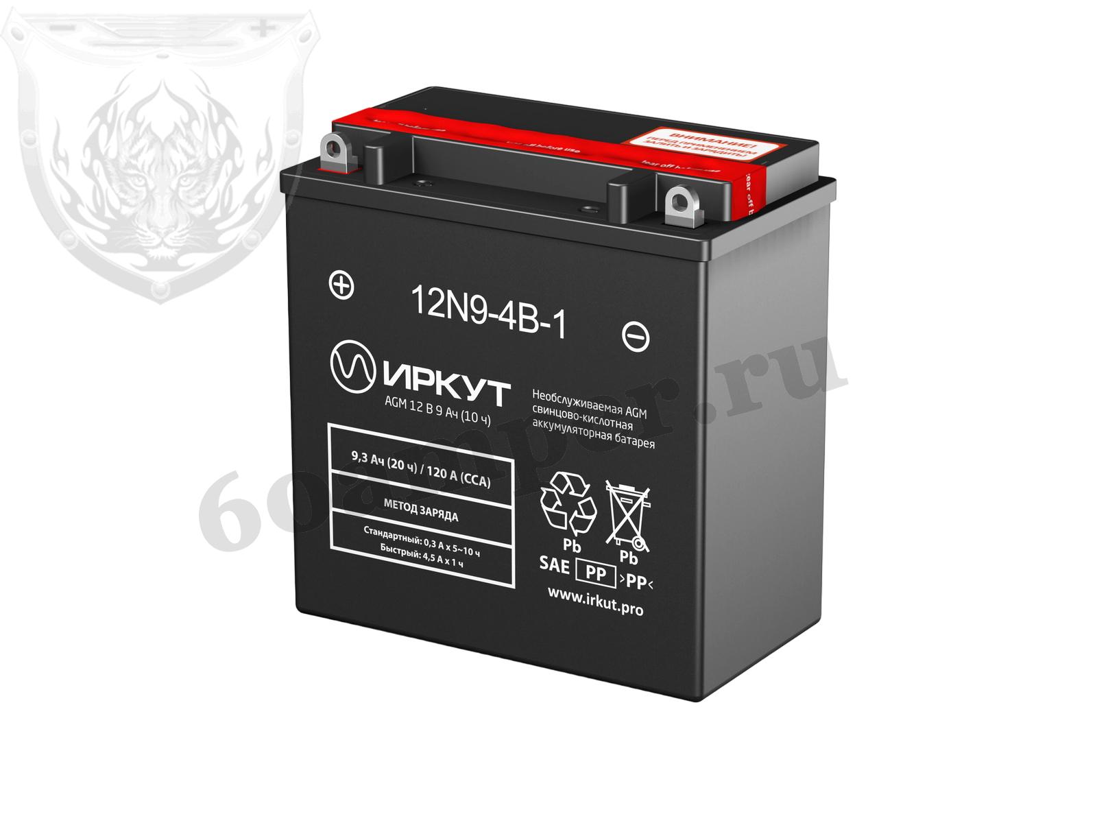 Изображение Аккумулятор ИРКУТ 12N9-4B-1 : №1