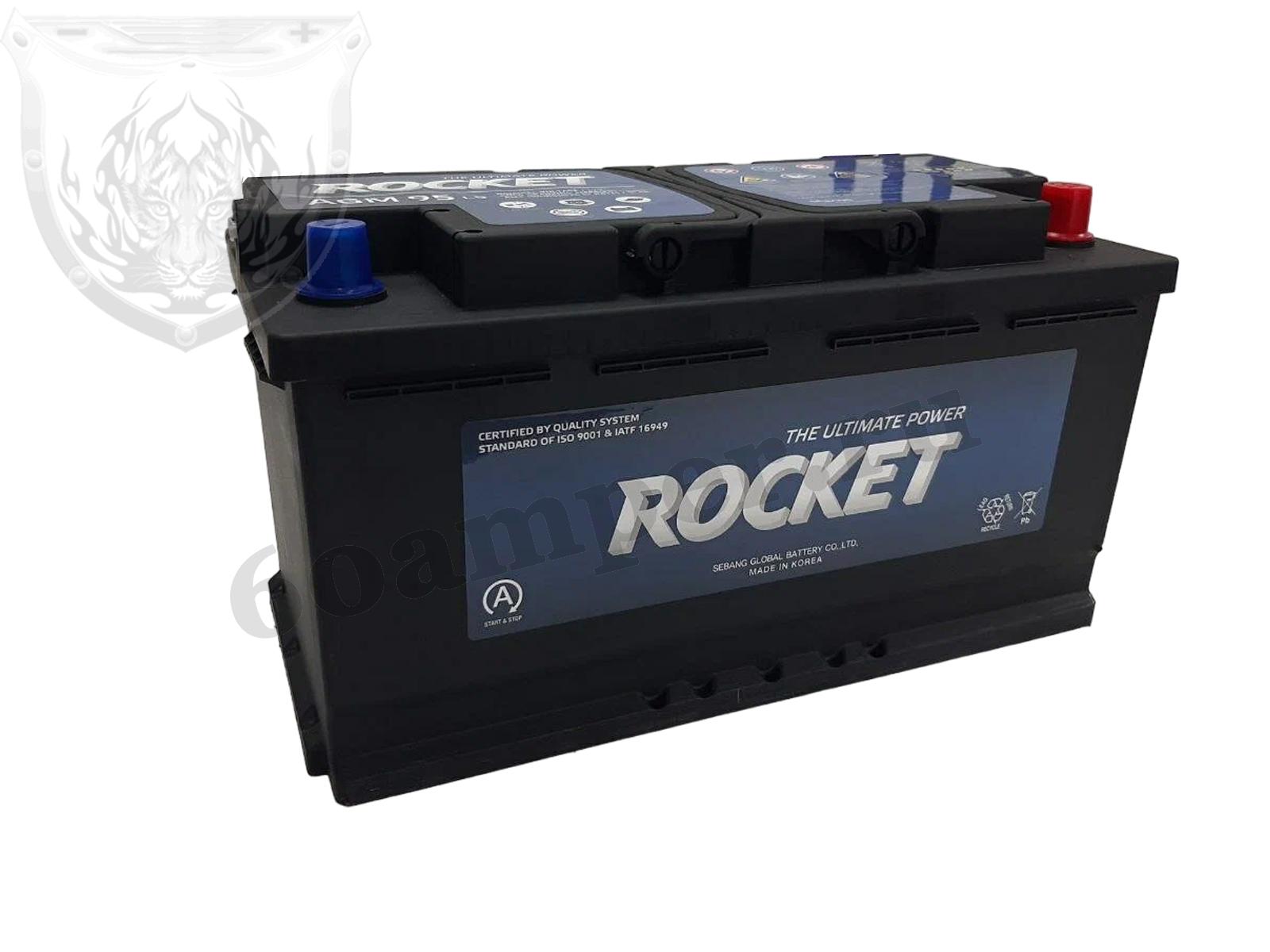 Изображение Аккумулятор ROCKET 95 А*ч Обратная полярность AGM : №1