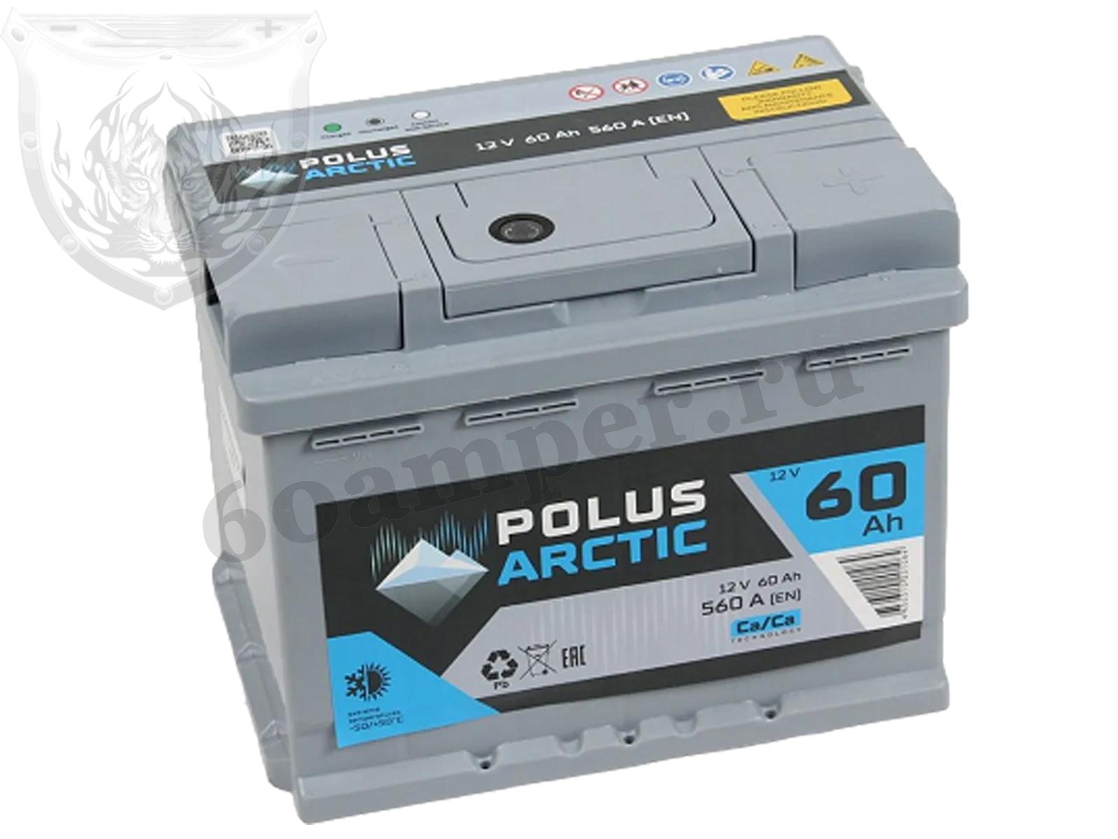 Изображение Аккумулятор POLUS ARCTIC 60 А*ч Обратный : №1