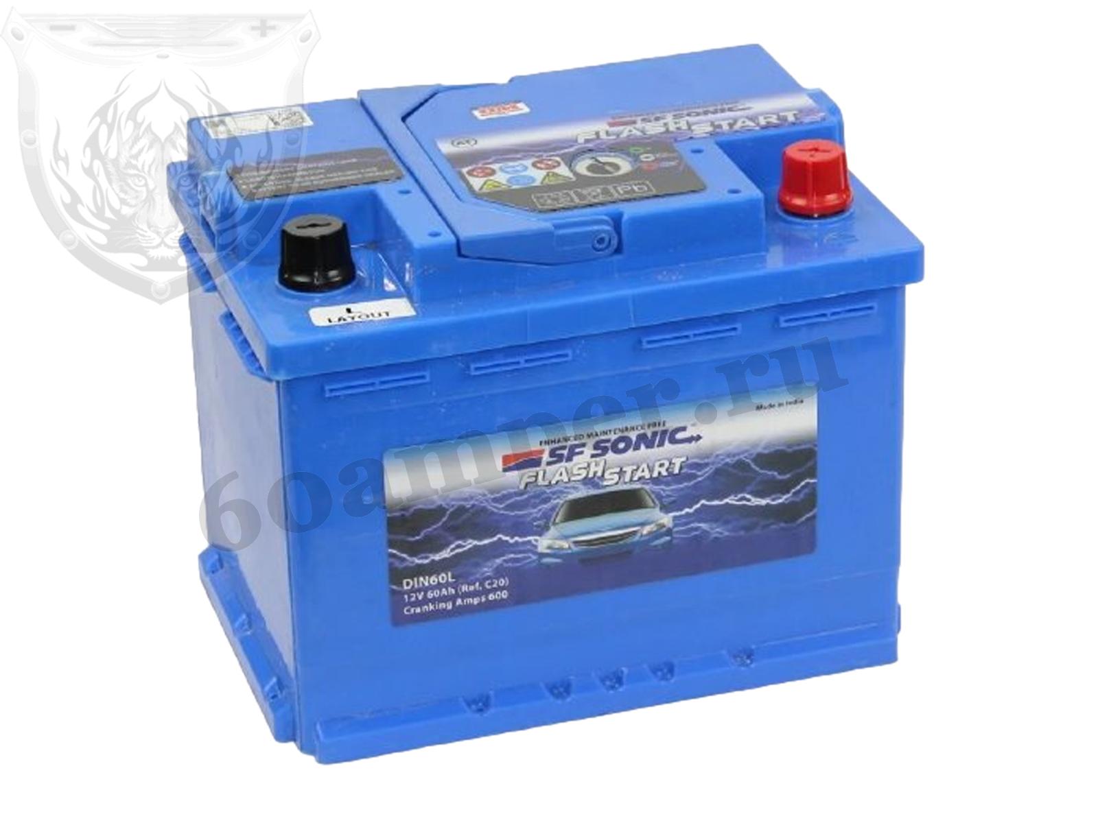 Изображение Аккумулятор SONIC 60 А*ч Обратный : №1