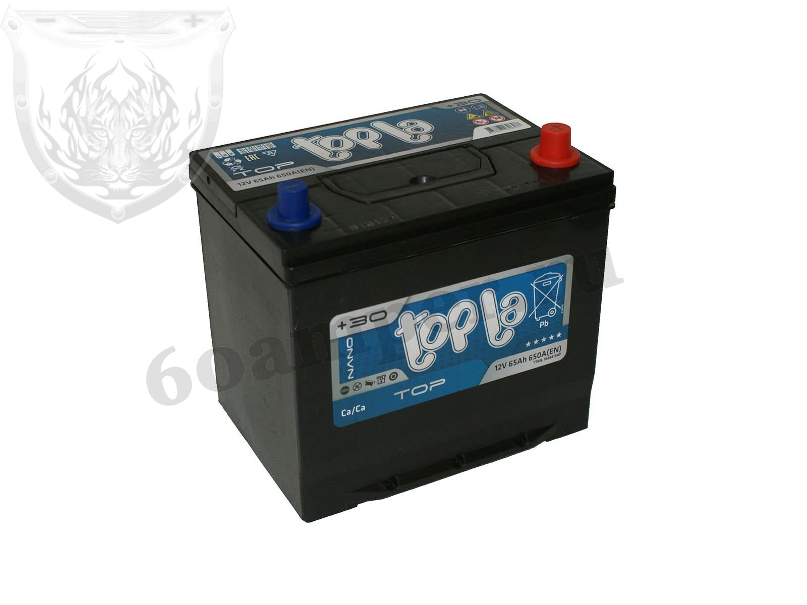 Изображение Аккумулятор TOPLA 65 А*ч Обратный Азия JIS : №1