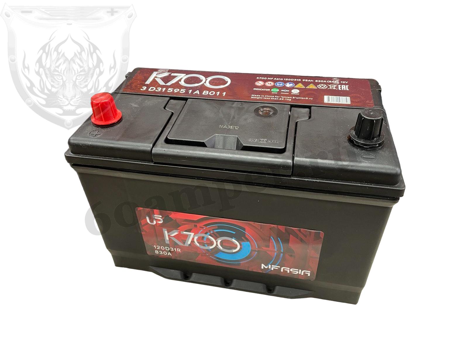 Изображение Аккумулятор K700 95 А/ч Прямой Азия : №1