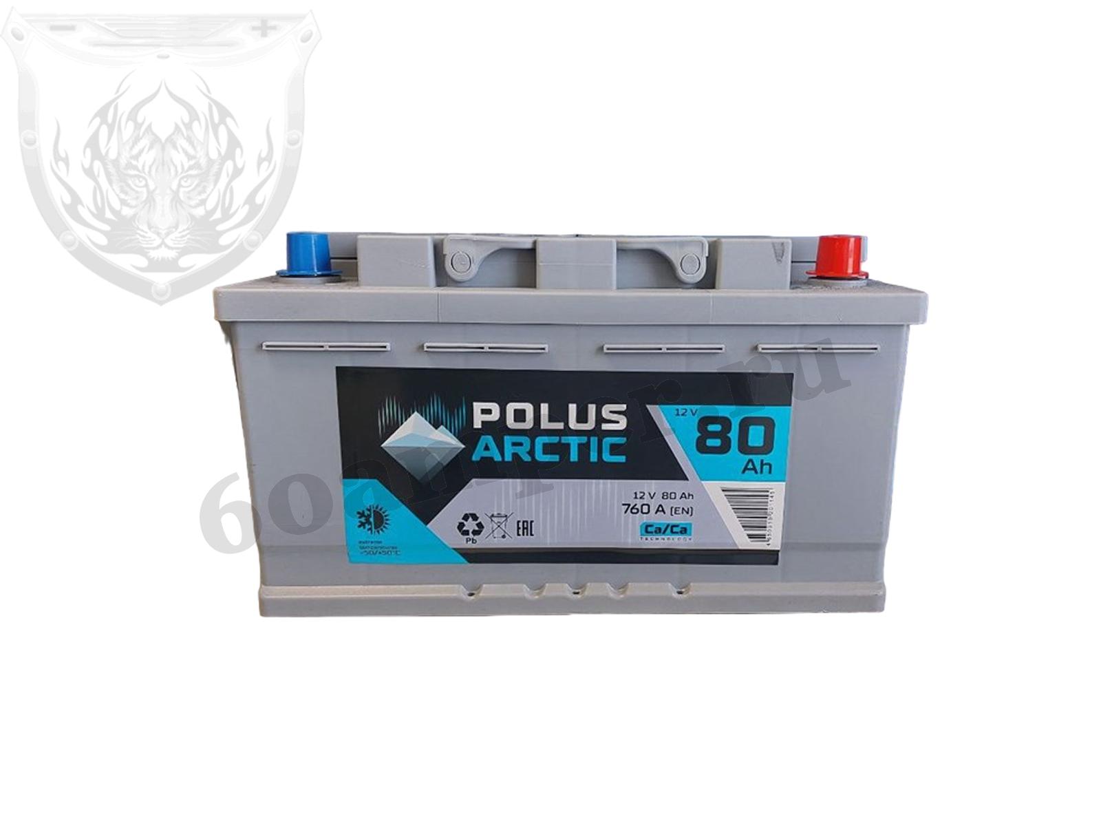 Изображение Аккумулятор POLUS ARCTIC 80 А*ч Обратный Низкий : №1