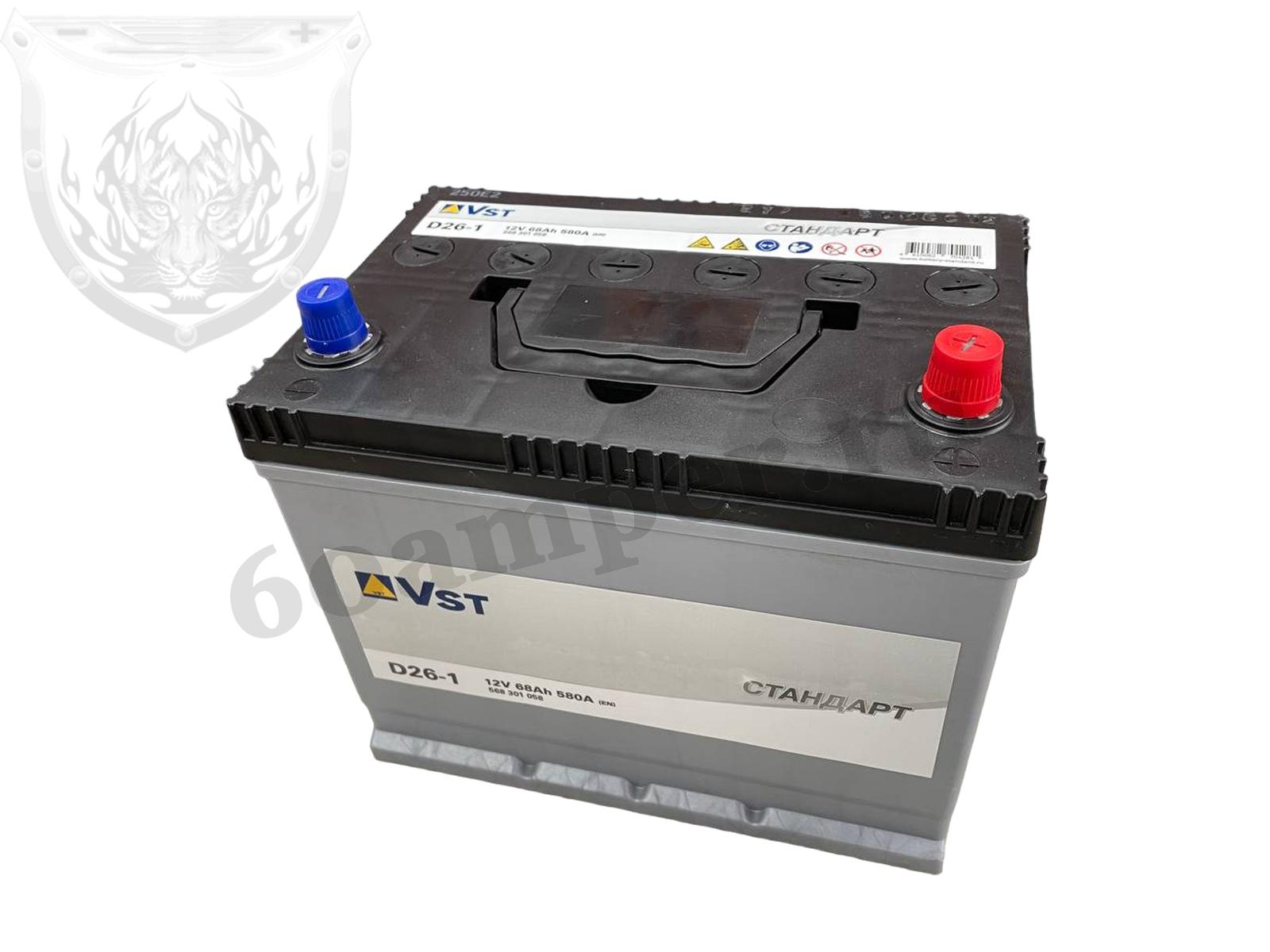 Изображение Аккумулятор VST 68 А*ч Обратный Азия D26 (568301058) : №2