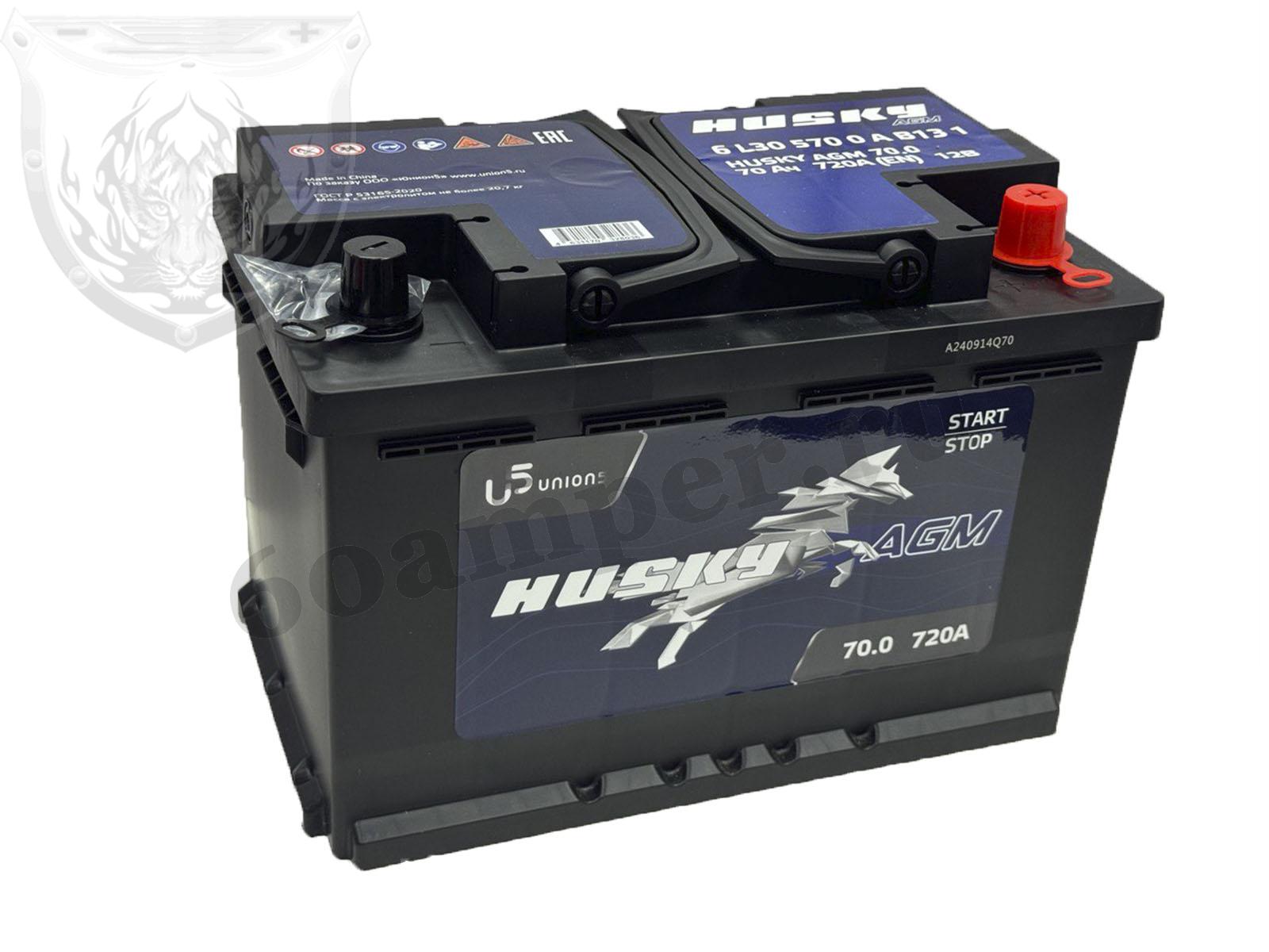 Изображение Аккумулятор HUSKY 70 А*ч Обратный AGM : №1