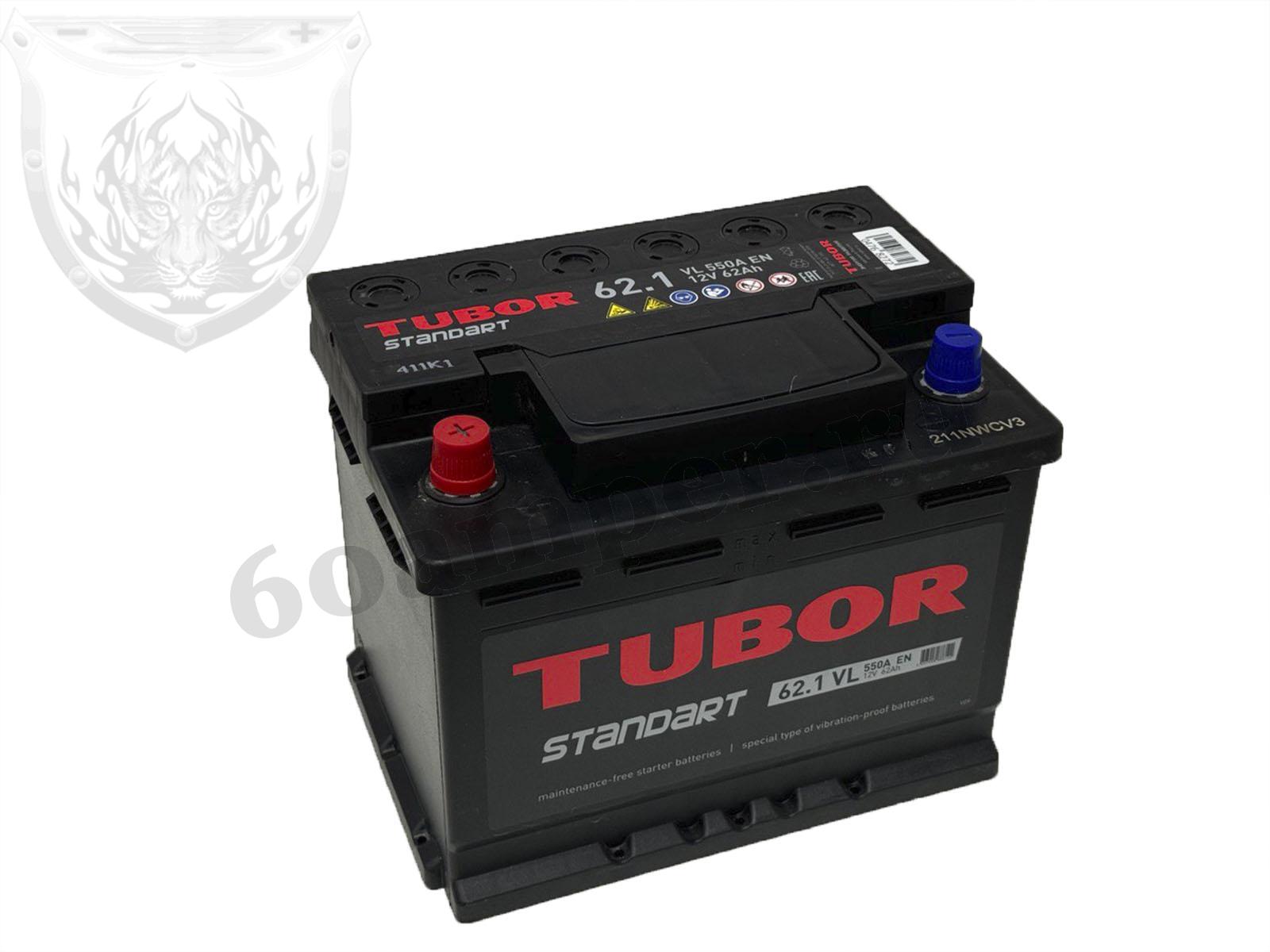 Изображение Аккумулятор TUBOR 62 А*ч Прямой STANDART : №1