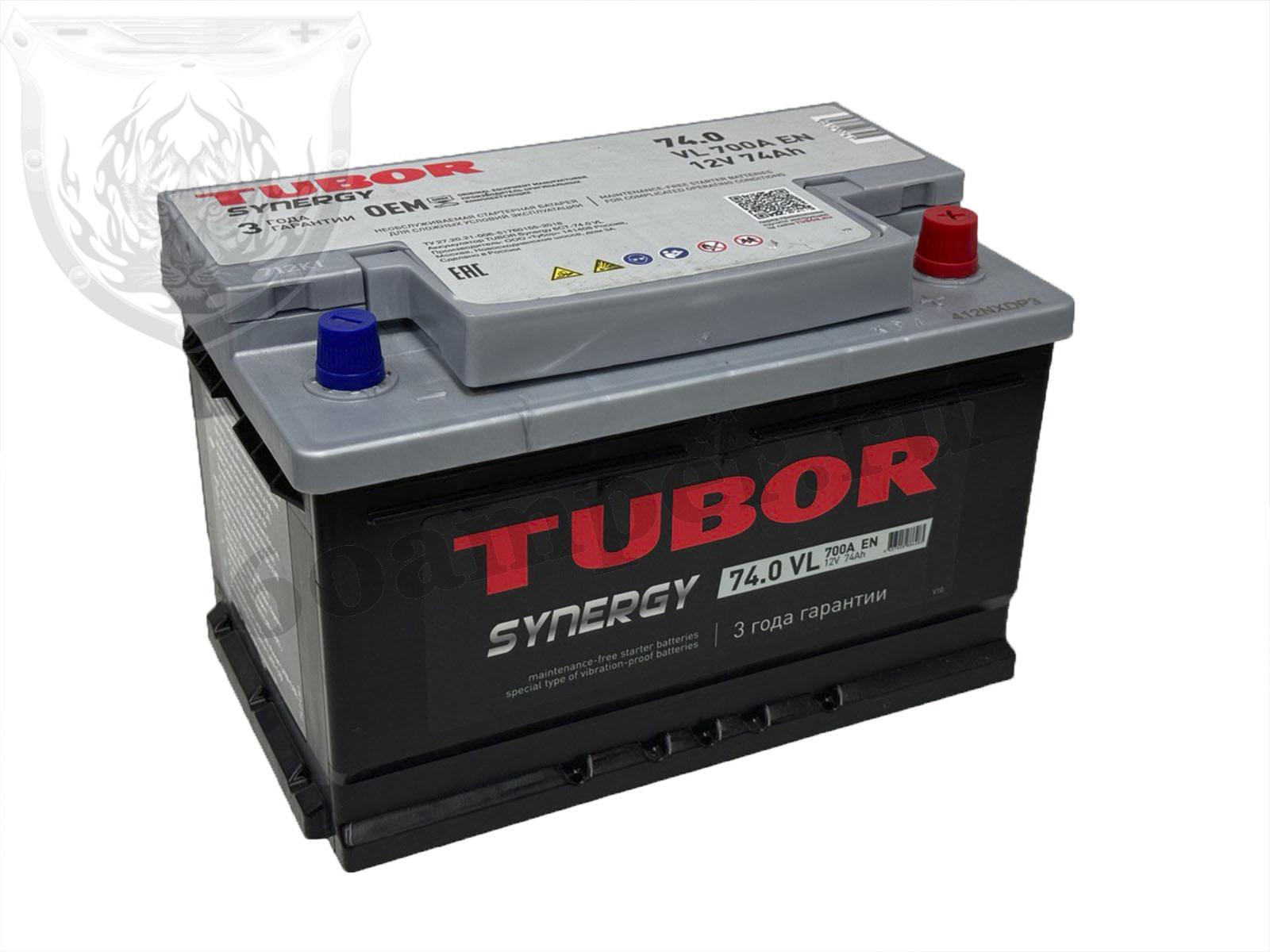 Изображение Аккумулятор TUBOR 74 А*ч Обратный Низкий SYNERGY : №1