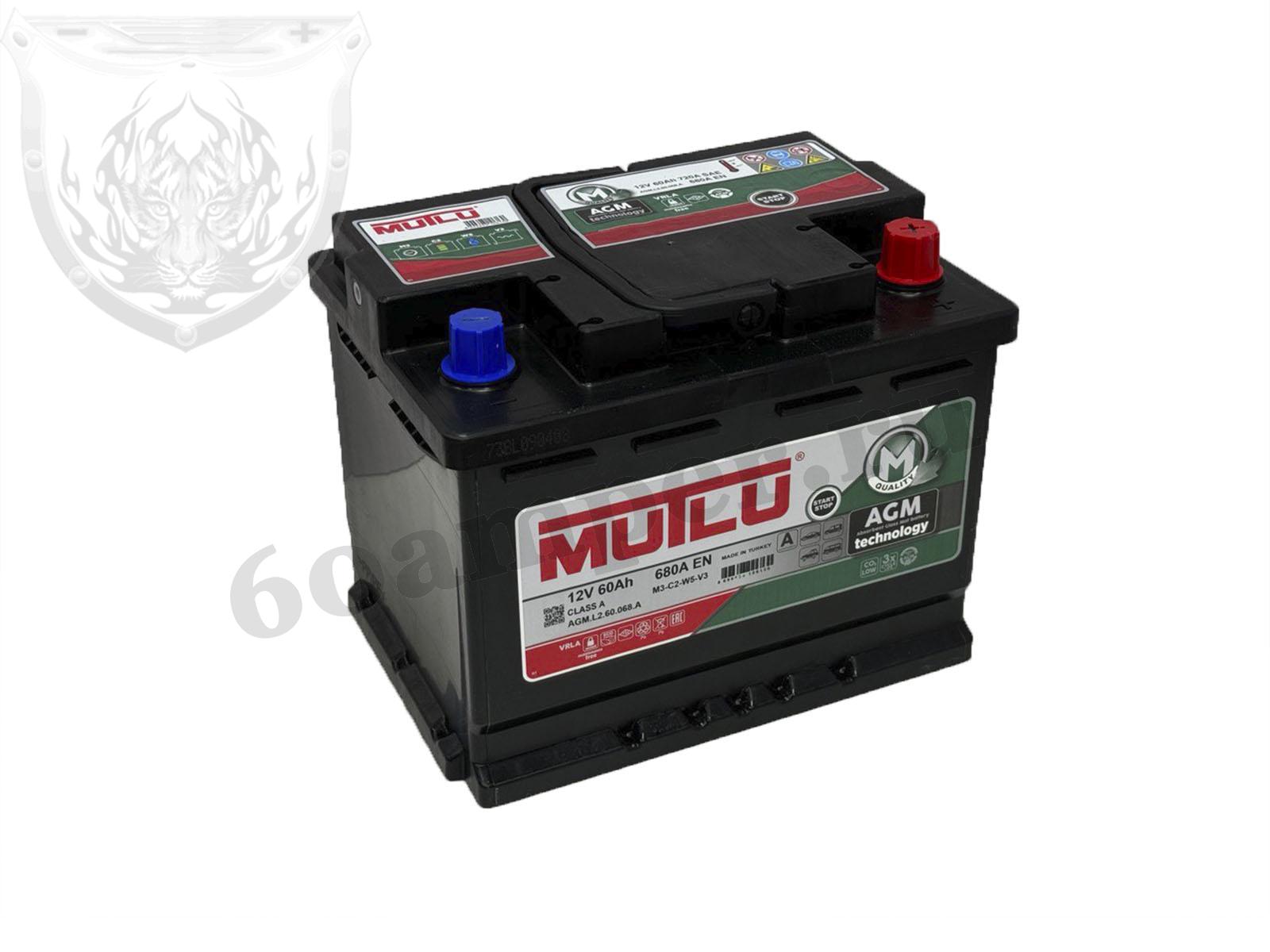 Изображение Аккумулятор MUTLU 60 А*ч Обратный AGM : №1