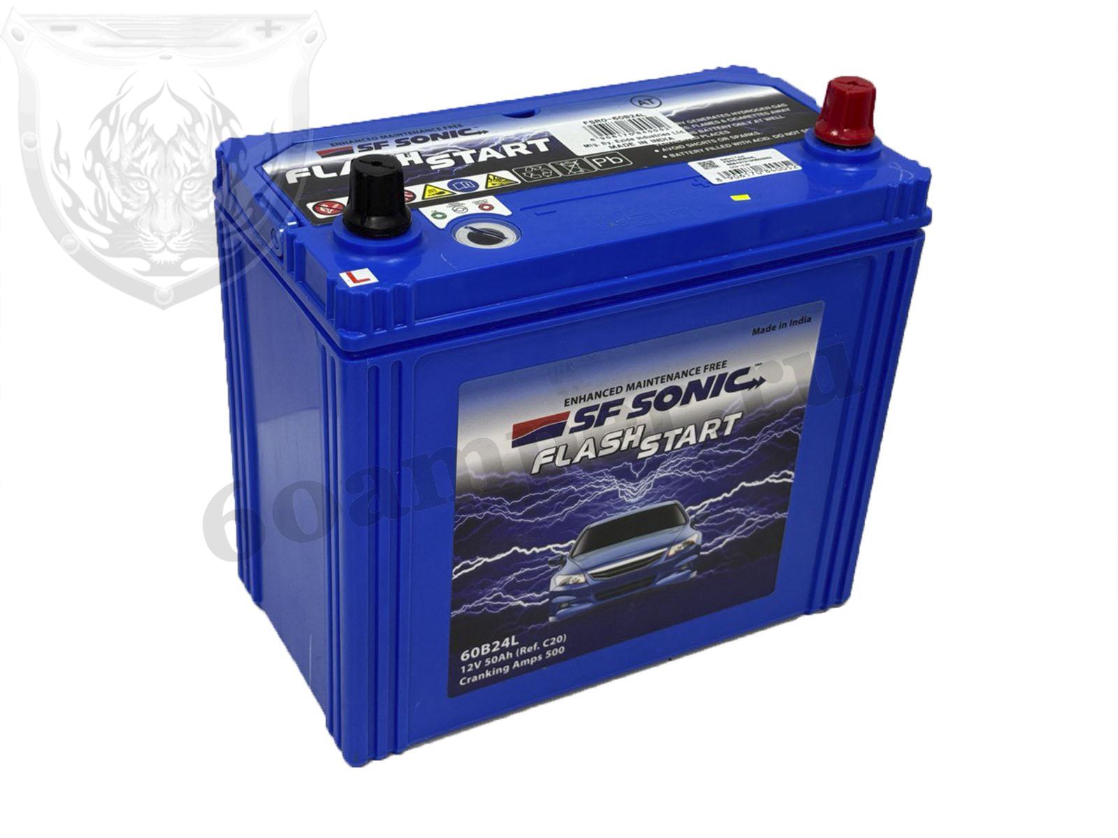 Изображение Аккумулятор SONIC 50 А*ч Обратный Азия B24L тонк. кл. : №1