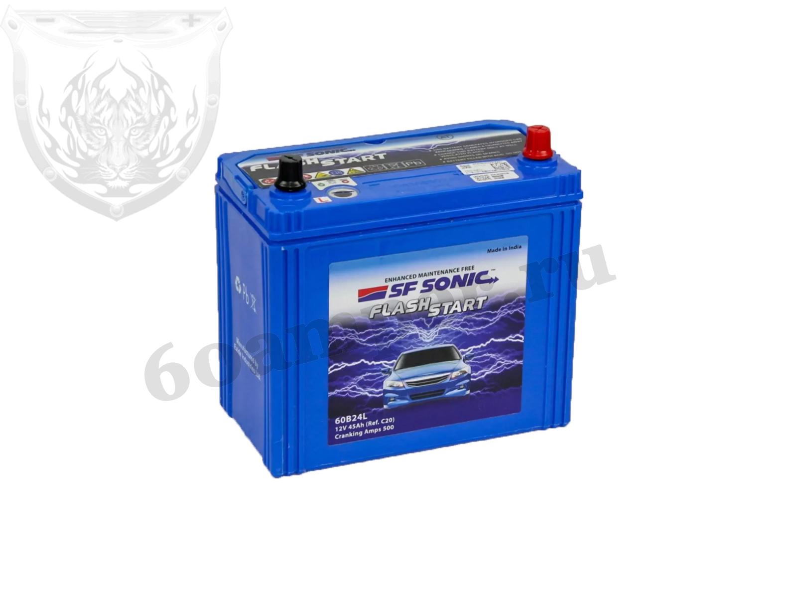 Изображение Аккумулятор SONIC 45 А*ч Обратный Азия B24L тонк. кл. : №1