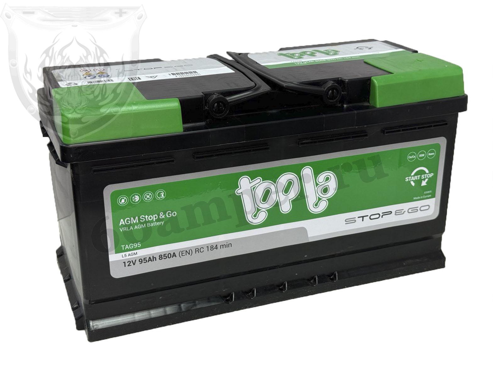 Изображение Аккумулятор TOPLA 95 А*ч Обратный AGM : №1