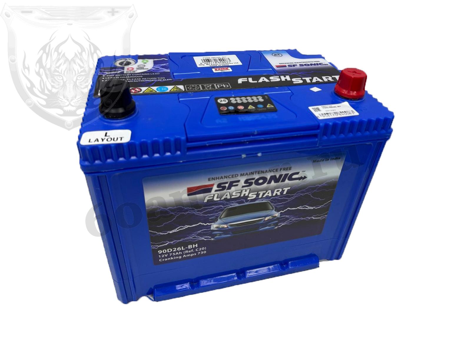 Изображение Аккумулятор SONIC 75 А*ч Обратный Азия 90D26L : №1